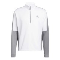adidas Colour Block 1/4 Zip Pullover (white/grey)