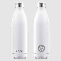 FLSK Trinkflasche isoliert 750 ml (wei&szlig;) mit Logo...