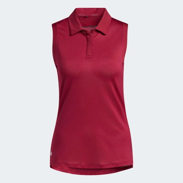 adidas Primeblue sleeveless Polo (burgundy)