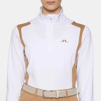 J.Lindeberg Mae Quarter Zip Mid Layer (white/tiger eye)