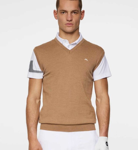 J.Lindeberg Liam Knittes Vest (tiger eye)
