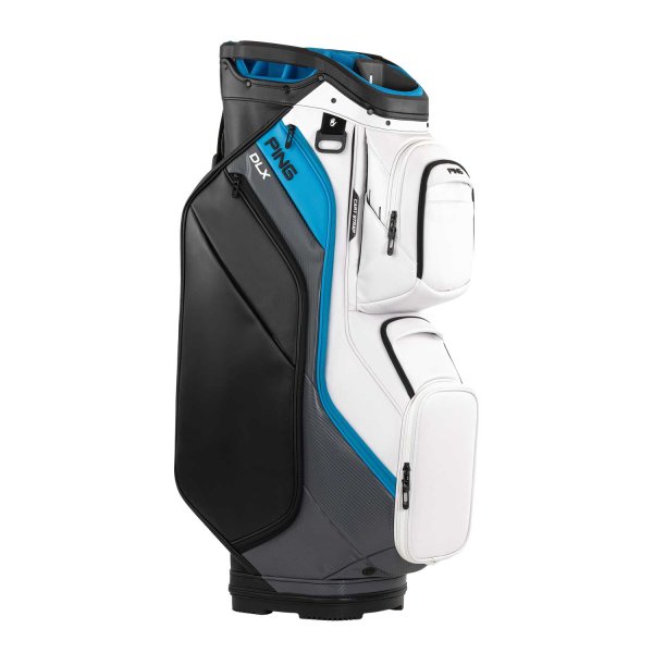 PING DLX Cartbag (white/dark grey/blue)
