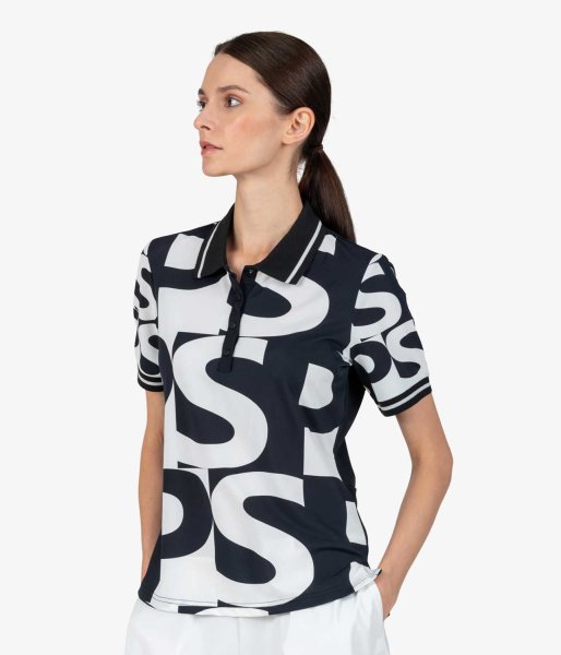 Sportalm Poloshirt mit Hemdkragen (black/white)