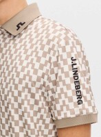 J.Lindeberg Tour Tech Print Polo (bridge stack brindle)