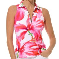 MDC sleeveless Print Zip Polo (hibiskus)
