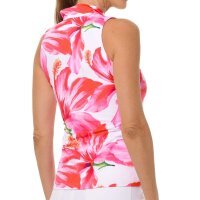 MDC sleeveless Print Zip Polo (hibiskus)