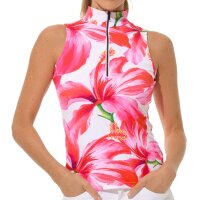 MDC sleeveless Print Zip Polo (hibiskus)