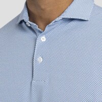 Kjus Hollow Pima Print Polo (white/catamaran)