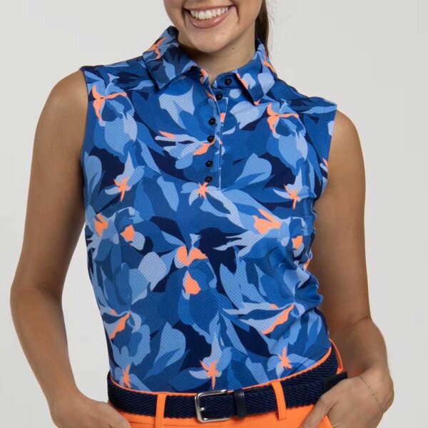 Kjus Eve Sleeveless Polo (yonder/atlanta blue)