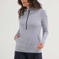 Chervo Trisha 1/2 Zip longsleeve Polo (white/navy weave)