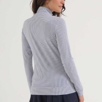 Chervo Trisha 1/2 Zip longsleeve Polo (white/navy weave)