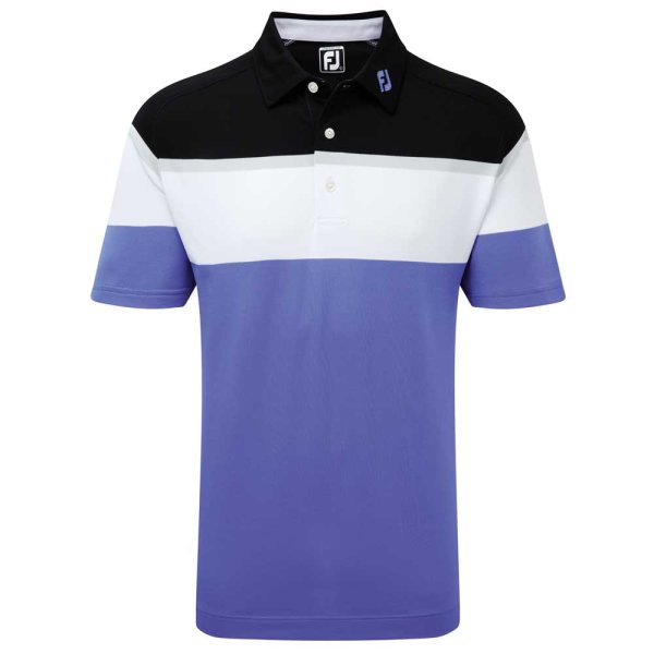 FootJoy RAGLAN CHEST STRIPE Poloshirt (lila/weiß/grau/schwarz) L